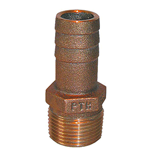 GROCO 1-1/4" NPT X 1-1/8" ID BRONZE PIPE TO HOSE STRAIGHT FITTING