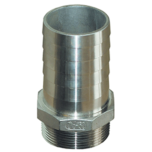 GROCO 2"" NPT X 2" ID STAINLESS STEEL PIPE TO HOSE STRAIGHT FITTING