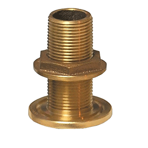 GROCO 3/4" NPS NPT COMBO BRONZE THRU-HULL FITTING W/NUT
