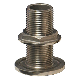 GROCO 1/2" NPS NPT COMBO STAINLESS STEEL THRU-HULL FITTING W/NUT