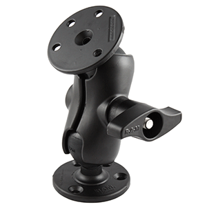 RAM MOUNT D SIZE 2.25" BALL MOUNT W/2 QTY 3.68" ROUND PLATES & SHORT LENGTH DOUBLE SOCKET ARM