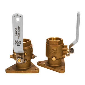 GROCO 3/4" BRONZE TRI-FLANGED BALL VALVE/SEACOCK