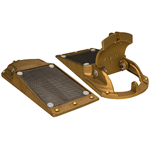 GROCO PERFORATED HULL STRAINER W/ACCESS DOOR 3" MAX THRU-HULL