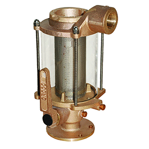 GROCO 1-1/2" BALL VALVE/SEACOCK & RAW WATER STRAINER COMBO