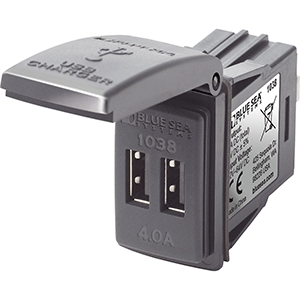 BLUE SEA 1038 48V DUAL USB CHARGER CONTURA SWITCH MOUNT