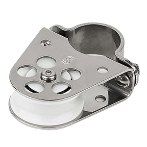 SCHAEFER CLAMP-ON FURLING LINE STANCHION LEAD BLOCK, 1" BALL BEARING