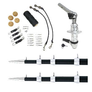TIGRESS XD TOP MOUNT SYSTEM, 18' CARBON FIBER BLACK/SILVER ULTIMATE RIGGING KIT