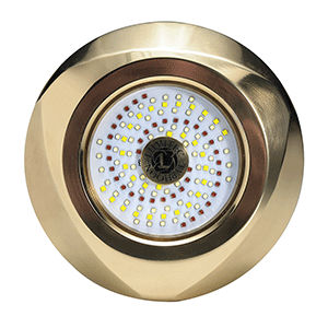 LUMITEC SEABLAZE TYPHOON UNDERWATER BRONZE THRU-HULL LED LIGHT, WHITE/BLUE