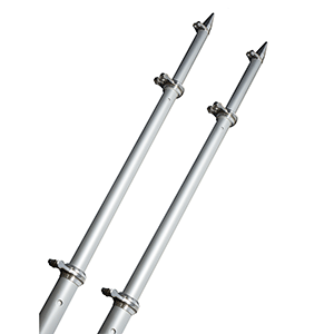 TACO 18' DELUXE OUTRIGGER POLES W/ROLLERS, SILVER/SILVER