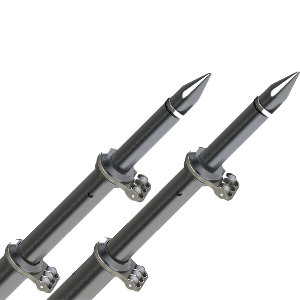 TACO 18' DELUXE OUTRIGGER POLES W/ROLLERS, SILVER/BLACK