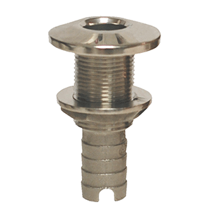 GROCO STAINLESS STEEL HOSE BARB THRU-HULL FITTING, 1-1/8"
