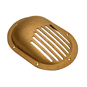 GROCO BRONZE CLAM SHELL STYLE HULL STRAINER W/MOUNT RING F/UP TO 1" THRU HULL