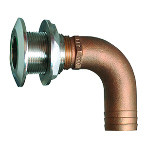 GROCO 1-1/2" 90 DEGREE HOSE THRU-HULL FITTING