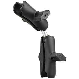 RAM MOUNT DOUBLE SOCKET ARM W/DUAL EXTENSION & BALL ADAPTER