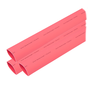 ANCOR HEAT SHRINK TUBING 1" X 3", RED, 3 PIECES