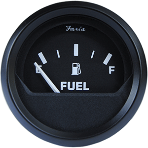 FARIA EURO BLACK 2" FUEL LEVEL GAUGE, METRIC