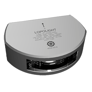 LOPOLIGHT SERIES 301-006, STERN LIGHT, 2NM, VERTICAL MOUNT, WHITE, SILVER HOUSING