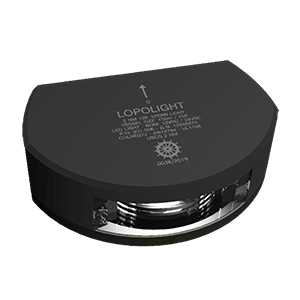 LOPOLIGHT SERIES 301-006, STERN LIGHT, 2NM, VERTICAL MOUNT, WHITE, BLACK HOUSING