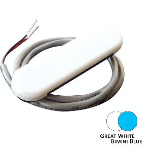 SHADOW-CASTER DUAL COLOR COURTESY LIGHT W/2' LEAD WIRE, WHITE ABS COVER, GREAT WHITE/BIMINI BLUE