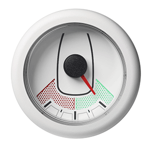 VERATRON 52MM (2-1/16") OCEANLINK RUDDER ANGLE GAUGE, LEFT/RIGHT, WHITE DIAL & BEZEL