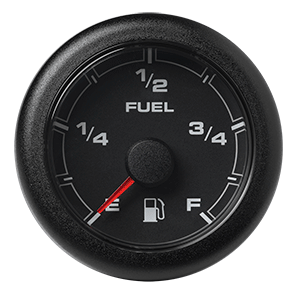 VERATRON 52MM (2-1/16") OCEANLINK FUEL LEVEL GAUGE, BLACK DIAL & BEZEL