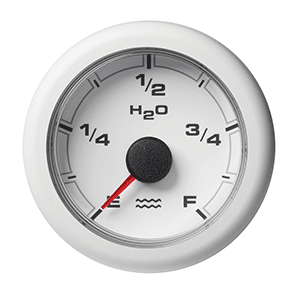 VERATRON 52MM (2-1/16") OCEANLINK FRESH WATER EMPTY GAUGE, WHITE DIAL & BEZEL