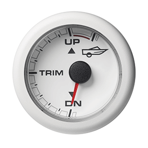 VERATRON 52MM (2-1/16") OCEANLINK ENGINE TRIM, UP/DOWN, WHITE DIAL & BEZEL