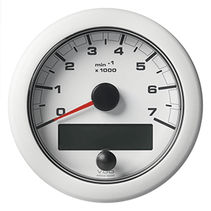 VERATRON 3-3/8" (85MM) OCEANLINK NMEA 2000 TACHOMETER, 7000 RPM, WHITE DIAL & BEZEL
