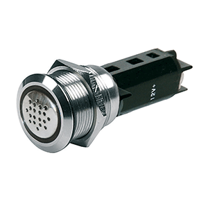 BEP 12V BUZZER W/RED LED WARNING LIGHT, STAINLESS STEEL