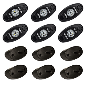 RIGID INDUSTRIES A-SERIES ROCK LIGHT KIT, 6 RED LIGHTS, BLACK