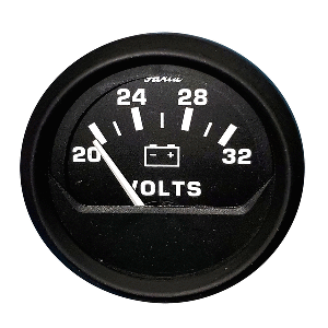FARIA EURO BLACK 2" VOLTMETER (20-32 V)