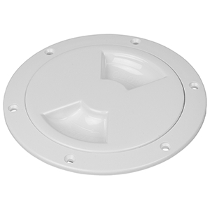 SEA DOG SMOOTH QUARTER TURN DECK PLATE, WHITE, 5"
