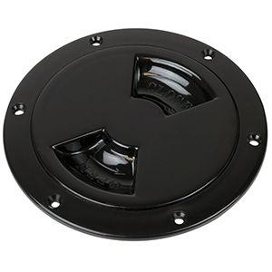 SEA DOG SMOOTH QUARTER TURN DECK PLATE, BLACK, 8"
