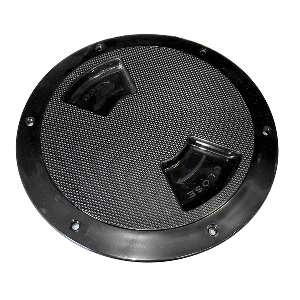 SEA DOG QUARTER-TURN TEXTURED DECK PLATE W/INTERNAL COLLAR, BLACK, 6"