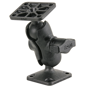 RAM MOUNT COMPOSITE DRILL-DOWN DOUBLE BALL MOUNT W/RECTANGLE AMPS PLATES