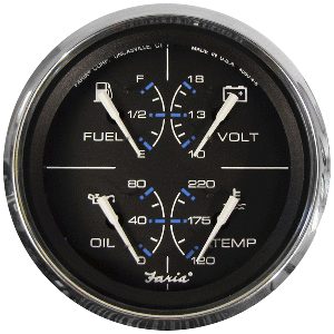 FARIA CHESAPEAKE BLACK 4" MULTIFUNCTION GAUGE