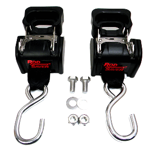 ROD SAVER STAINLESS STEEL RETRACTABLE TRANSOM TIE-DOWN, 40", PAIR