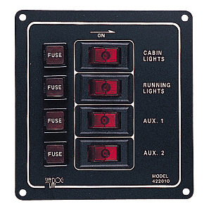 SEA DOG ALUMINUM SWITCH PANEL, VERTICAL, 4 SWITCH