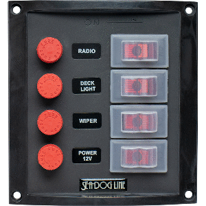 SEA DOG SPLASH GUARD SWITCH PANEL VERTICAL, 4 SWITCH