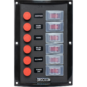 SEA DOG SPLASH GUARD SWITCH PANEL VERTICAL, 6 SWITCH