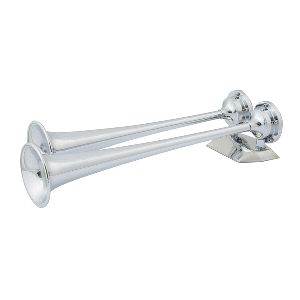 MARINCO 12V CHROME PLATED DUAL TRUMPET AIR HORN