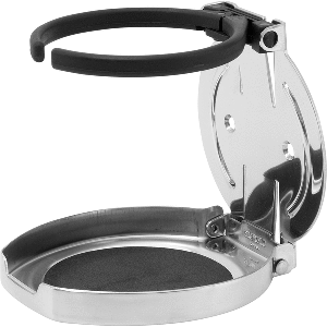 SEA DOG ADJUSTABLE FOLDING DRINK HOLDER, 304 STAINLESS STEEL