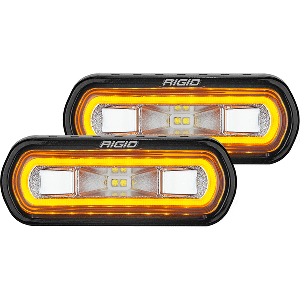 RIGID INDUSTRIES SR-L SERIES SURFACE MOUNT SPREADER LIGHT, BLACK HOUSING, AMBER HALO