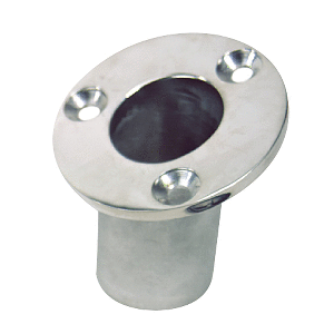 SEA DOG FLUSH MOUNT FLAGPOLE SOCKET, 25-DEG, 1-1/4" ID, 316 STAINLESS STEEL