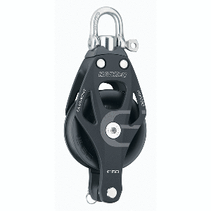 HARKEN 60MM SINGLE ALUMINUM ELEMENT BLOCK W/SWIVEL & BECKET