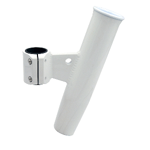 CE SMITH ALUMINUM VERTICAL CLAMP-ON ROD HOLDER 1-2/3" OD WHITE POWDERCOAT W/SLEEVE