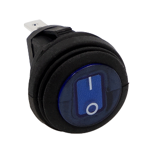 HEISE ROCKER SWITCH, ILLUMINATED BLUE ROUND, 5-PACK