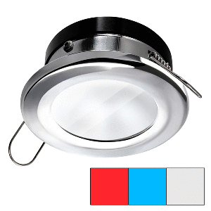 I2SYSTEMS APEIRON A1120 SPRING MOUNT LIGHT, ROUND, RED, COOL WHITE & BLUE, POLISHED CHROME