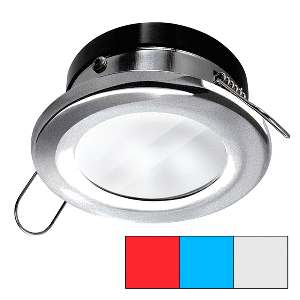 I2SYSTEMS APEIRON A1120 SPRING MOUNT LIGHT, ROUND, RED, COOL WHITE & BLUE, BRUSHED NICKEL