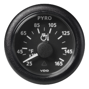 VERATRON 52 MM (2-1/16") VIEWLINE PYROMETER, 250-DEG TO 1650-DEGF, BLACK DIAL & BEZEL
